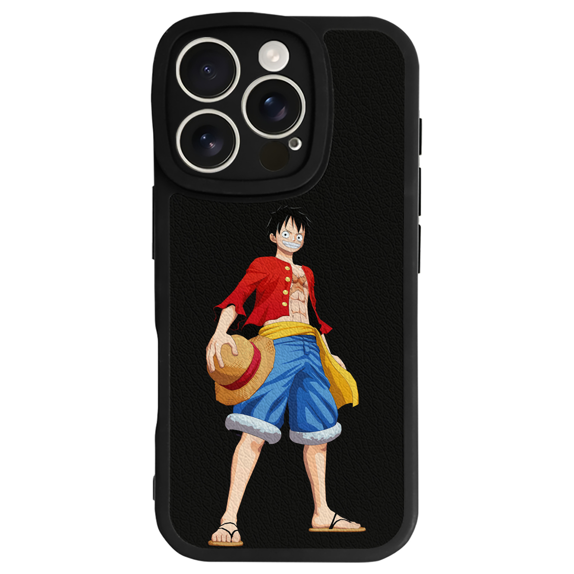 （画像用） ワンピース モンキー・D・ルフィ ONE PIECE Monkey D. Luffy 【iPhone 16シリーズ対応】シリコンスマホケース（レザー調） 材質：シリコン